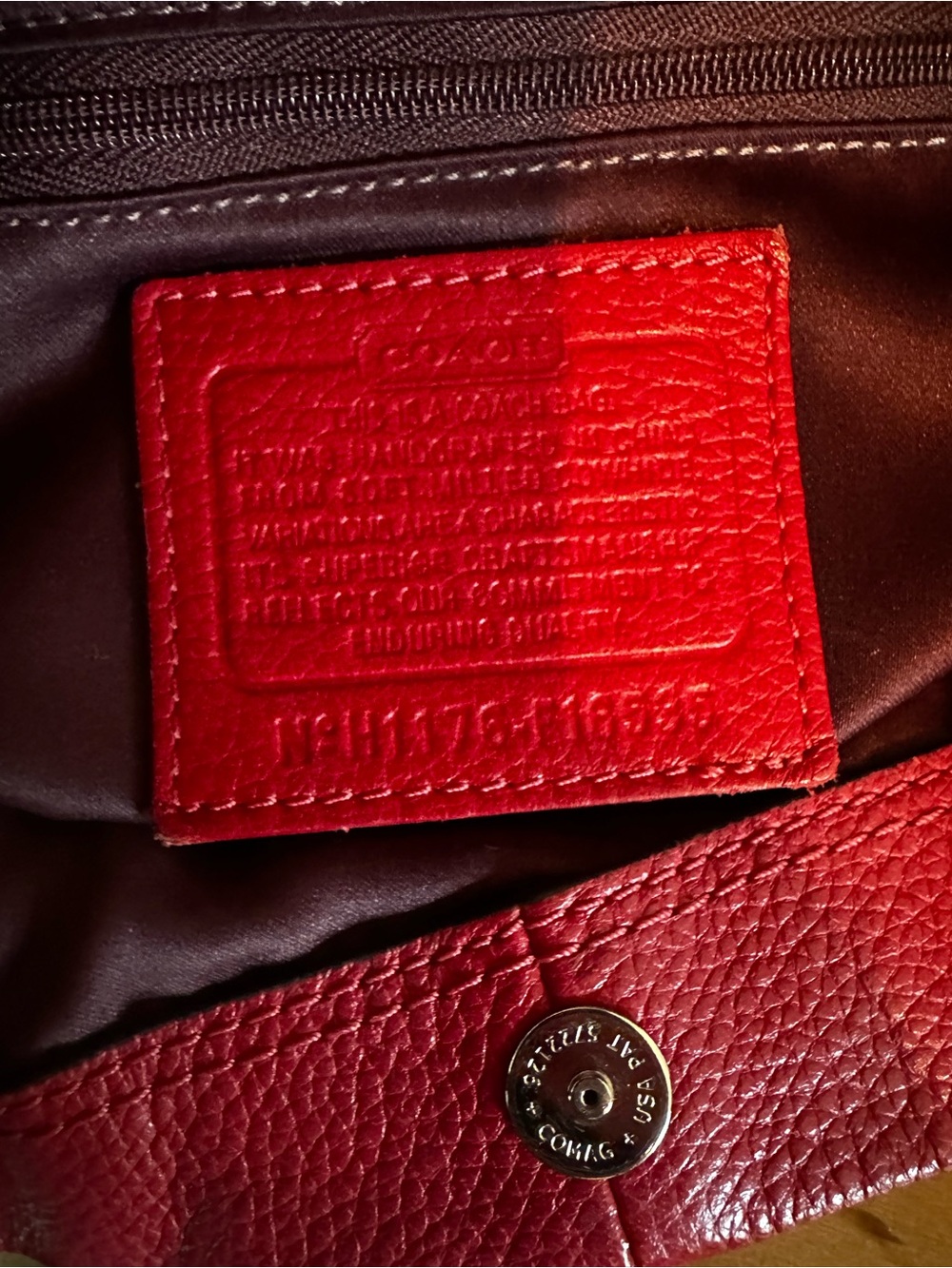 Coach Penelope Hobo Bag | Red Pebbled Leather F16535 - Picture 4 of 9
